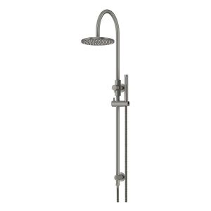 200mm Round Overhead Shower Set, Single Function Hand Shower, Shadow Gunmetal