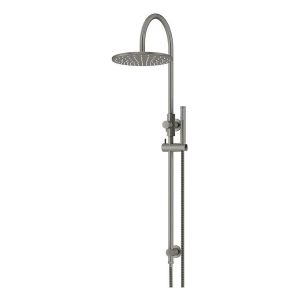 300mm Round Overhead Shower Set, Single Function Hand Shower, Shadow Gunmetal