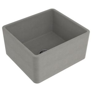 Kit-Novi 50X46 Fireclay Butler Sink - Concrete Look With Overflow Included Waste