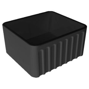 Kit-Novi 50X46 Fireclay Butler Sink - Matte Black With Overflow Included Waste