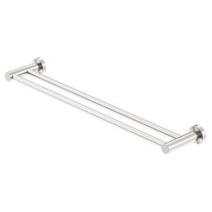 Mecca Double Towel Rail 600mm - Brushed Nickel