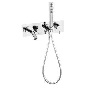 Mecca Wall Mount Bath Mixer With Handshower - Chrome