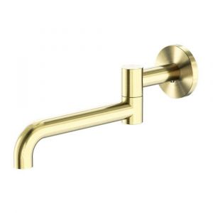 Mecca Wall Mounted Swivel Basin/Bath Spout Only 225mm in Brushed Gold