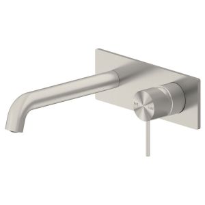 Mecca Wall Basin Mixer 185mm Spout - Brushed Nickel