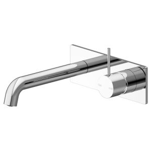 Mecca Wall Basin Mixer Handle Up 230mm Spout - Chrome