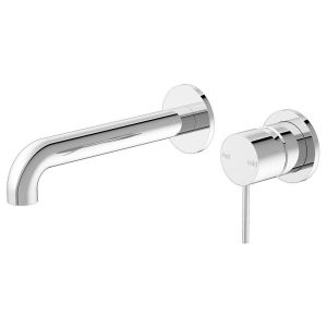 Mecca Wall Basin Mixer Separate Back Plate 185mm Spout - Chrome