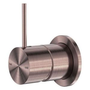 Mecca Shower Mixer With 60mm Plate Handle Up - Brushed Bronze