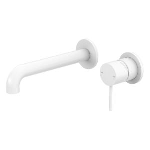Mecca Wall Basin/Bath Mixer Separate Back Plate 120mm in Matte White