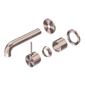 Mecca Wall Basin/Bath Mixer Separate Back Plate Handle Up 120mm Trim Kits in Brushed Bronze