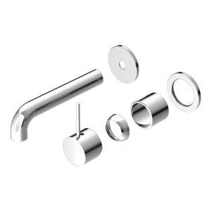 Mecca Wall Basin/Bath Mixer Separate Back Plate Handle Up 120mm Trim Kits in Chrome
