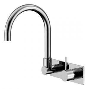 Mecca Wall Basin/Bath Mixer Swivel Spout Handle Up in Chrome