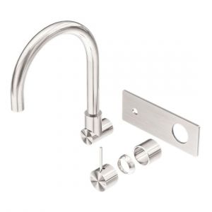 Mecca Wall Basin/Bath Mixer Swivel Spout Handle Up Trim Kits in Brushed Nickel
