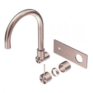 Mecca Wall Basin/Bath Mixer Swivel Spout Handle Up Trim Kits in Brushed Bronze