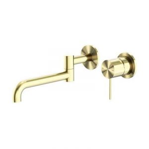 Mecca Wall Basin/Bath Mixer Swivel Spout 225mm in Brushed Gold