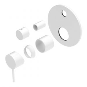 Mecca Shower Mixer With Divertor Trim Kits Only in Matte White