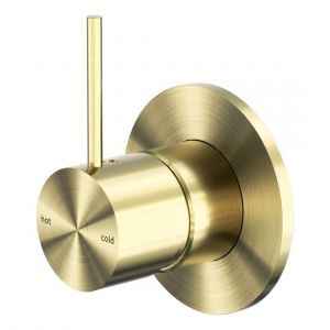 Mecca Shower Mixer Handle Up 80mm Plate in Brushed Gold