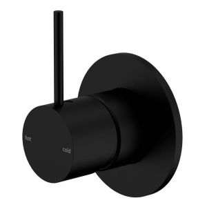 Mecca Shower Mixer Handle Up 80mm Plate in Matte Black