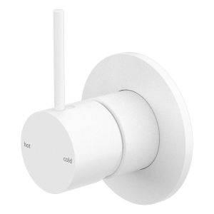 Mecca Shower Mixer Handle Up 80mm Plate in Matte White