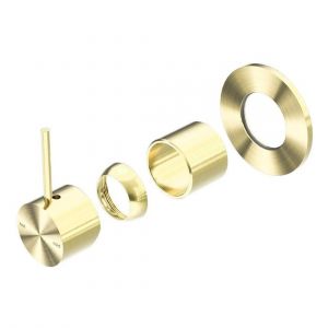 Mecca Shower Mixer Handle Up 80mm Plate Trim Kits Only in Brushed Gold
