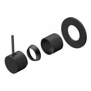 Mecca Shower Mixer Handle Up 80mm Plate Trim Kits Only in Matte Black
