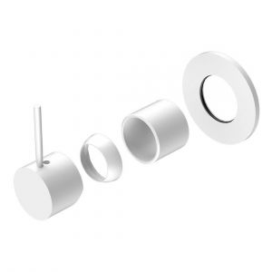 Mecca Shower Mixer Handle Up 80mm Plate Trim Kits Only in Matte White
