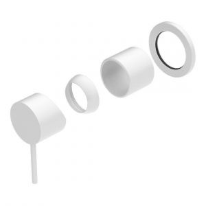 Mecca Shower Mixer 60mm Plate Trim Kits Only in Matte White