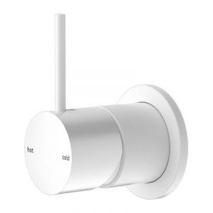 Mecca Shower Mixer 60mm Handle Up Plate in Matte White