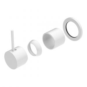 Mecca Shower Mixer 60mm Handle Up Plate Trim Kits Only in Matte White