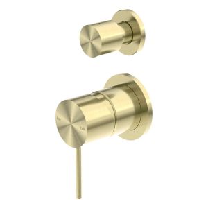 Mecca Shower Mixer With Divertor Separate Back Plate in Brushed Gold