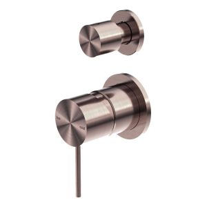 Mecca Shower Mixer With Divertor Separate Back Plate in Brushed Bronze