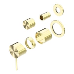 Mecca Shower Mixer With Divertor Separate Back Plate Trim Kits in Brushed Gold