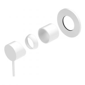 Mecca Shower Mixer 80mm Plate Trim Kits Only in Matte White
