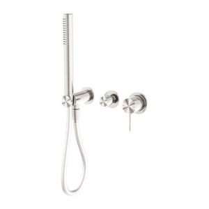 Mecca Shower Mixer Divertor System Separate Back Plate in Brushed Nickel
