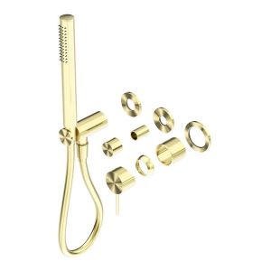 Mecca Shower Mixer Divertor System Separate Back Plate Trim Kits in Brushed Gold