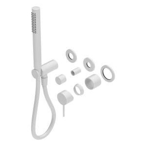 Mecca Shower Mixer Divertor System Separate Back Plate Trim Kits in Matte White