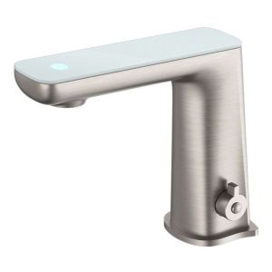 Claudia Sensor Mixer With White Top Display in Brushed Nickel