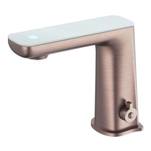 Claudia Sensor Mixer With White Top Display in Brushed Bronze