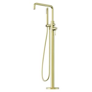 Opal Freestanding Bath Mixer With Hand Shower - Brushed Gold