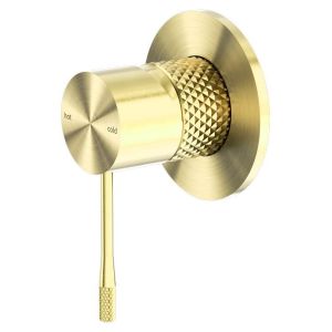 Opal Shower Mixer 80mm Plate - Brushed Gold