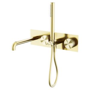 Opal Progressive Shower System With Spout 230mm - Brushed Gold