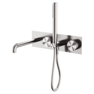 Opal Progressive Shower System With Spout 230mm - Brushed Nickel