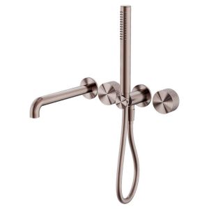 Opal Progressive Shower System Separate Plate With Spout 230mm - Brushed Bronze