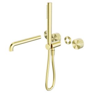 Opal Progressive Shower System Separate Plate With Spout 230mm Trim Kits Only - Brushed Gold