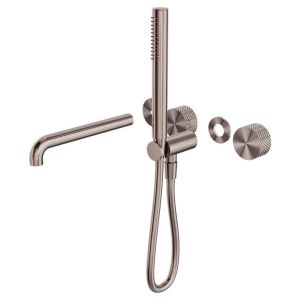 Opal Progressive Shower System Separate Plate With Spout 230mm Trim Kits Only - Brushed Bronze