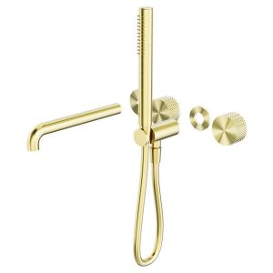 Opal Progressive Shower System Separate Plate With Spout 250mm Trim Kits Only - Brushed Gold