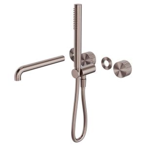 Opal Progressive Shower System Separate Plate With Spout 250mm Trim Kits Only - Brushed Bronze