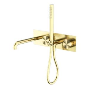 Kara Progressive Shower System With Spout 230mm in Brushed Gold