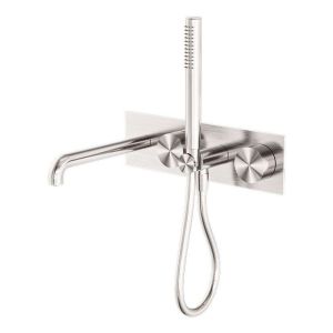Kara Progressive Shower System With Spout 230mm in Brushed Nickel