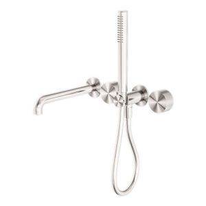 Kara Progressive Shower System Separate Plate With Spout 230mm in Brushed Nickel