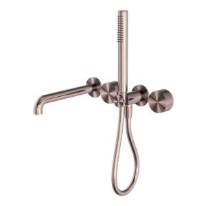 Kara Progressive Shower System Separate Plate With Spout 230mm in Brushed Bronze
